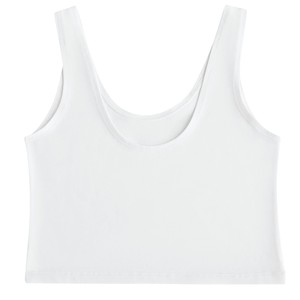 White Organic Cotton Cropped Tank Top from TIZZ & TONIC