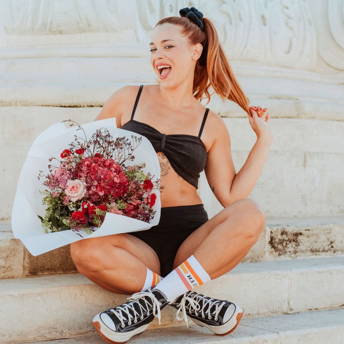 Black Fuzzy Velour Scrunchie from TIZZ & TONIC