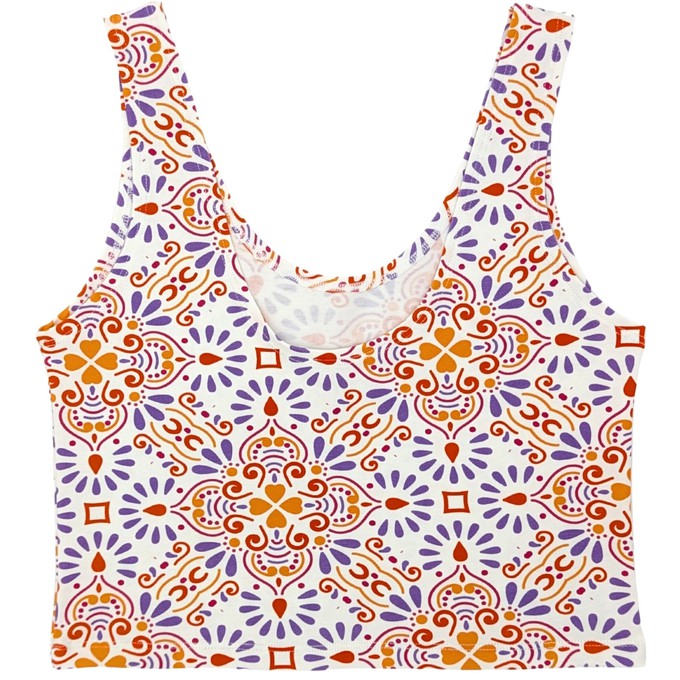 Mediterranean Organic Cotton Cropped Tank Top (Lightweight Fit) from TIZZ & TONIC