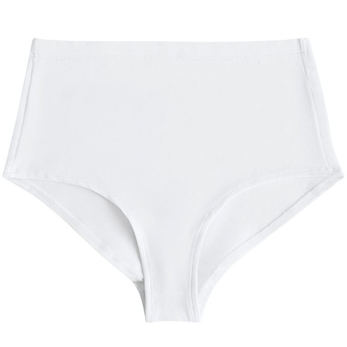 White Organic Cotton Hi-Waist Panty from TIZZ & TONIC