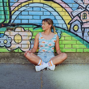 Blossom Organic Cotton Cropped Tank Top (Lightweight Fit) from TIZZ & TONIC