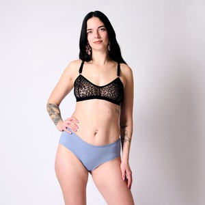 Leopard Print Mesh Soda Bralette (Black) from TIZZ & TONIC