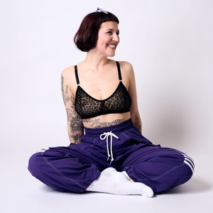 Leopard Print Mesh Soda Bralette (Black) from TIZZ & TONIC