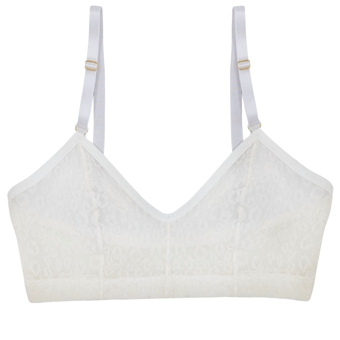 Leopard Print Mesh Soda Bralette (White) from TIZZ & TONIC
