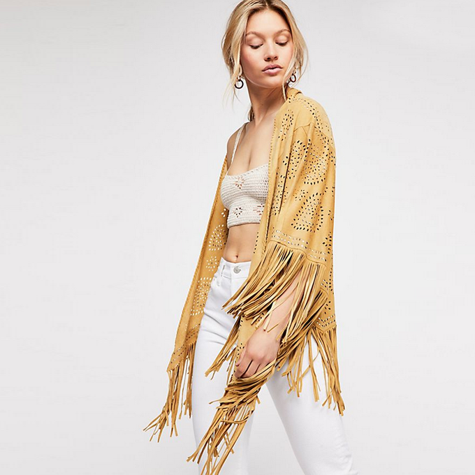 Ruby large suede fringe wrap with studs - Marygold from Treasures-Design