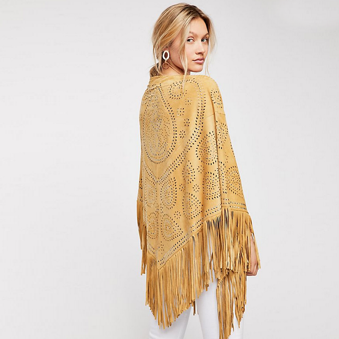 Ruby large suede fringe wrap with studs - Marygold from Treasures-Design