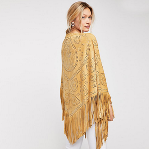 Ruby large suede fringe wrap with studs - Marygold from Treasures-Design