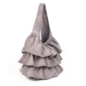 Faiga - grey suede layered frills bag from Treasures-Design