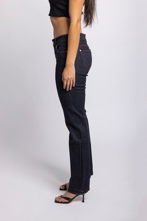 Tioke Low Rise Organic Red Stitch Jean from TRi COLOUR FEDERATiON