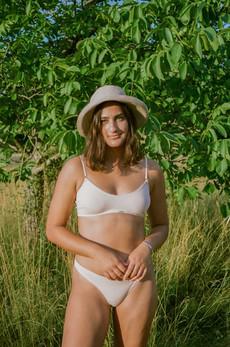 Cream Bamboo Crop Bralette from Troo