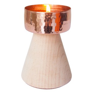 Copper & wood tea light holder | twilight from Tulsi Crafts