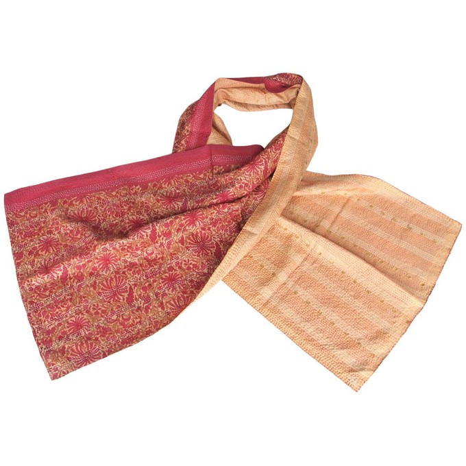 Silk sari kantha scarf big | robi from Tulsi Crafts