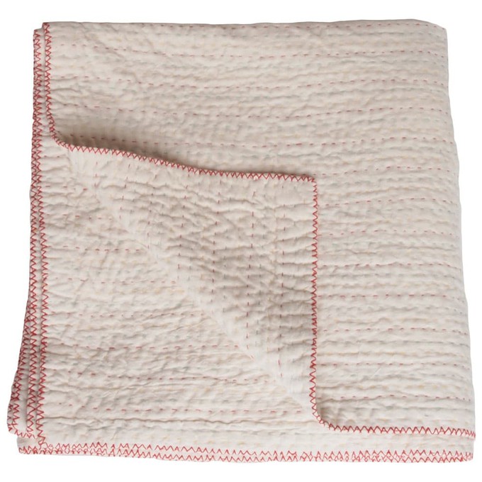 Natural kantha blanket cotton large from Tulsi Crafts
