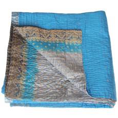 Silk sari kantha blanket big | mina from Tulsi Crafts