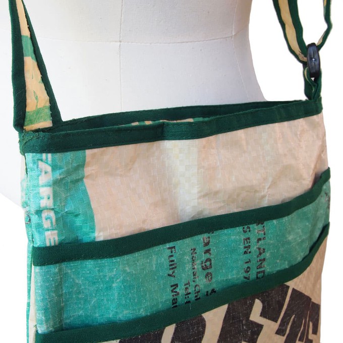 Shoulder bag made of recycled cement sacks from Tulsi Crafts
