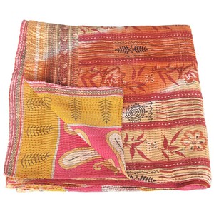 Cotton sari kantha blanket big | paya from Tulsi Crafts