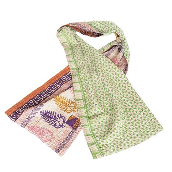 Cotton sari kantha scarf | lapha from Tulsi Crafts