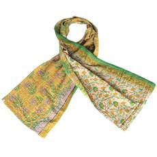 Cotton sari kantha scarf | halade from Tulsi Crafts