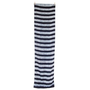 Indigo shibori scarf silk | stripe from Tulsi Crafts