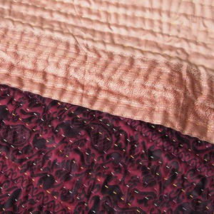 Silk sari kantha blanket | una from Tulsi Crafts