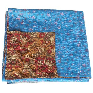 Silk sari kantha blanket | nati from Tulsi Crafts