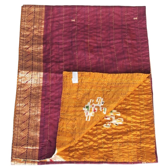Silk sari kantha scarf | jibanta from Tulsi Crafts