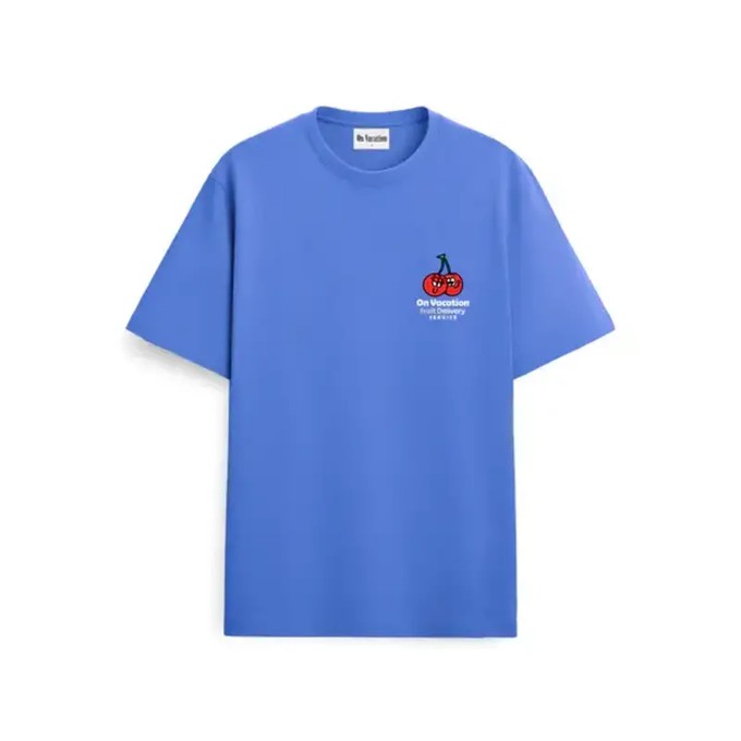 On Vacation Fruit stickers T-shirt Blauw from UP TO DO GOOD