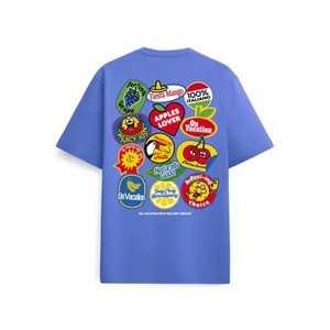 On Vacation Fruit stickers T-shirt Blauw from UP TO DO GOOD