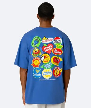 On Vacation Fruit stickers T-shirt Blauw from UP TO DO GOOD