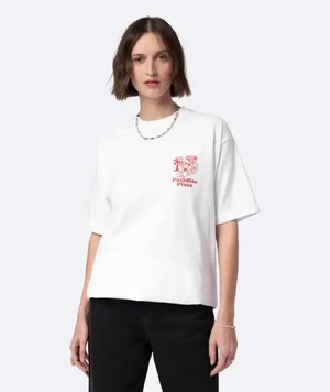 On Vacation Paradise Pizza T-Shirt Wit from UP TO DO GOOD