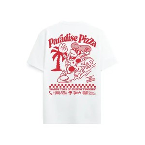 On Vacation Paradise Pizza T-Shirt Wit from UP TO DO GOOD