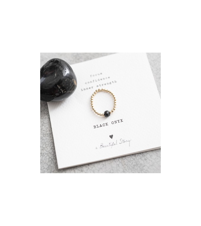 Sparkle Zwarte Onyx Goud Ring from UP TO DO GOOD
