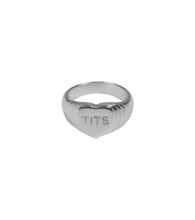 T.I.T.S. Tits Big Heart Ring Zilver from UP TO DO GOOD