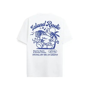 On Vacation Island Radio T-Shirt Wit from UP TO DO GOOD