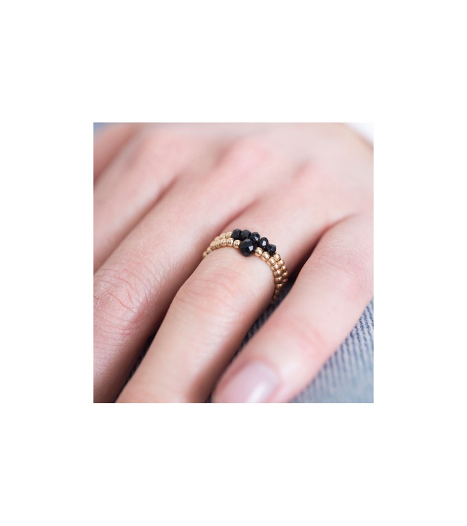Sparkle Zwarte Onyx Goud Ring from UP TO DO GOOD