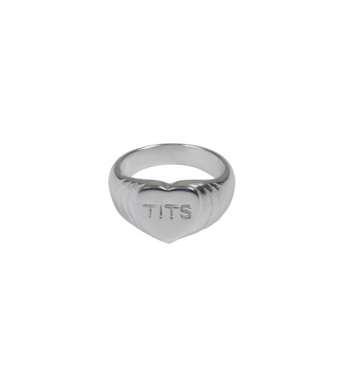 T.I.T.S. Tits Big Heart Ring Zilver from UP TO DO GOOD