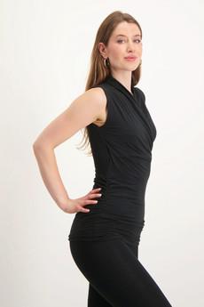 Good Karma Yoga Wrap Top – Urban Black via Urban Goddess