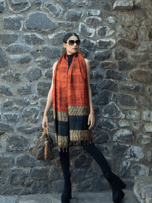 Tussar Silk Scarf Ginkgo from Urban Medley