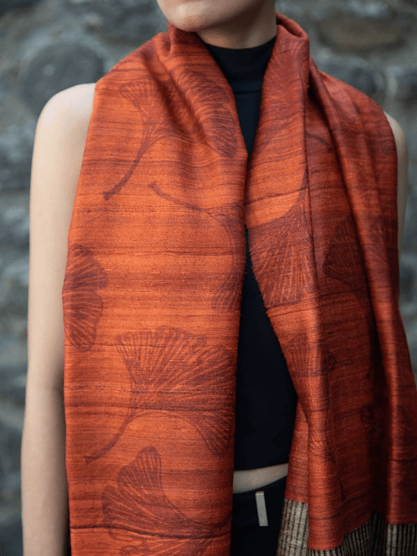 Tussar Silk Scarf Ginkgo from Urban Medley