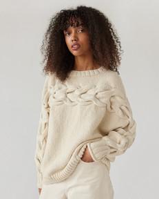 Jūra: Naked Oat Milk Alpaca Wool & Cotton Sweater from Urbankissed