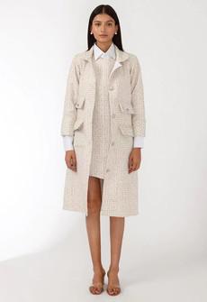 Handwoven Long Coat - Cream via Urbankissed