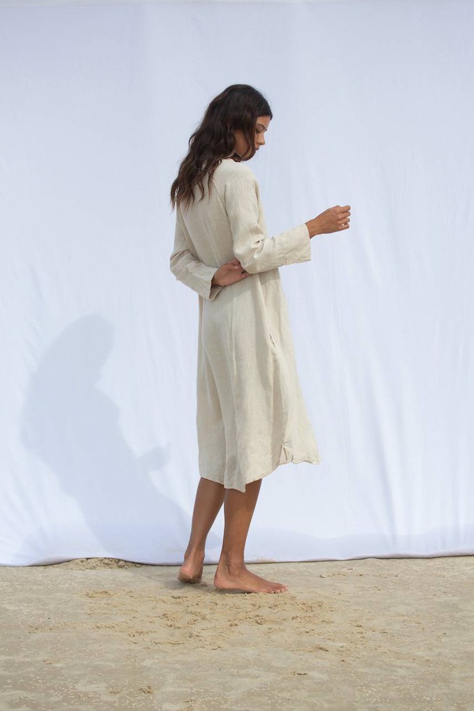 Linen Dress Shirt in Beige - The Andie from Urbankissed