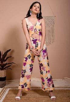 Floral Jumpsuit - Yellow & Pink from Urbankissed