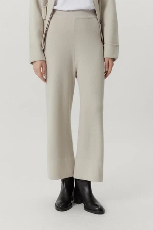 The Merino Wool Wide Leg Pants - Pearl from Urbankissed