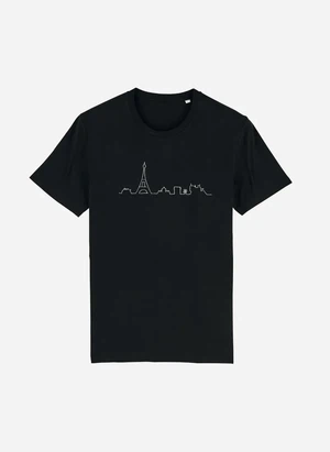 Embroidered Skyline - Paris | Organic Cotton T-shirts Black from Urbankissed