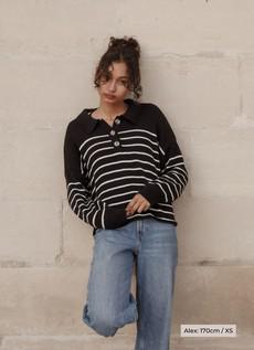 Elise Knit Sweater - Black & White Striped via Urbankissed