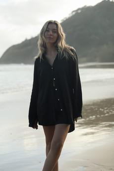 Linen Shirt Black - The Allie from Urbankissed