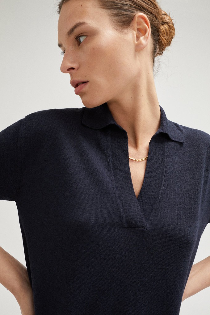 The Linen Cotton Polo - Blue Navy from Urbankissed