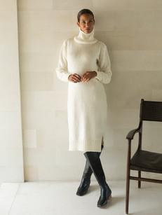 Iman Sweater Dress in Ivory from Urbankissed