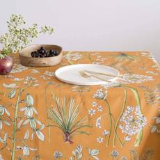 Floral Tablecloth Cotton - Greenery On Mustard via Urbankissed